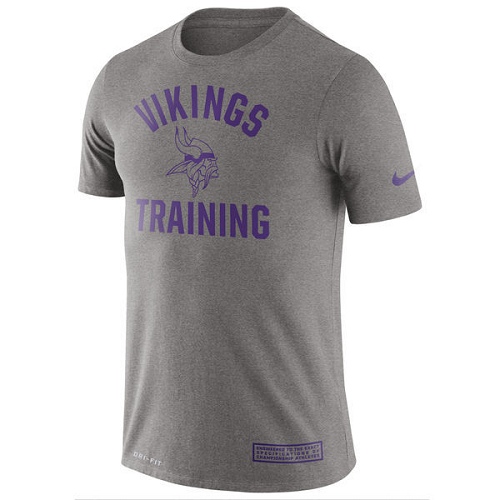 NFL Men's Minnesota Vikings Nike Heathered Gray Training Performance T-Shirt